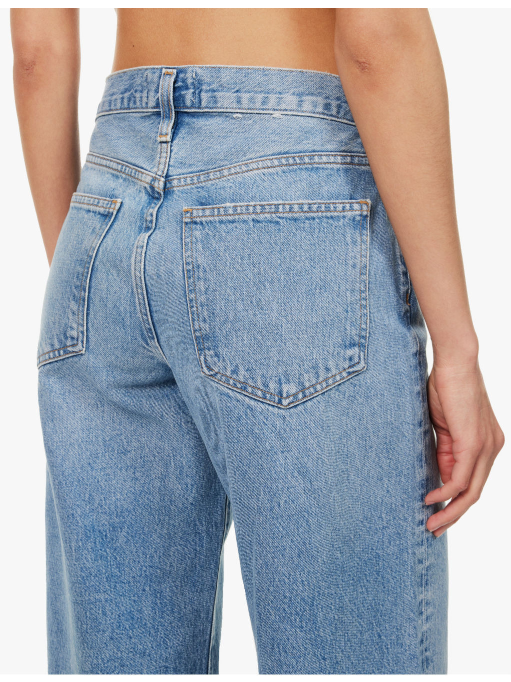 Clara faded-wash wide-leg high-rise organic-denim jeans - 6