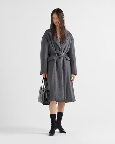 Prada Single-breasted belted cashmere coat outlook