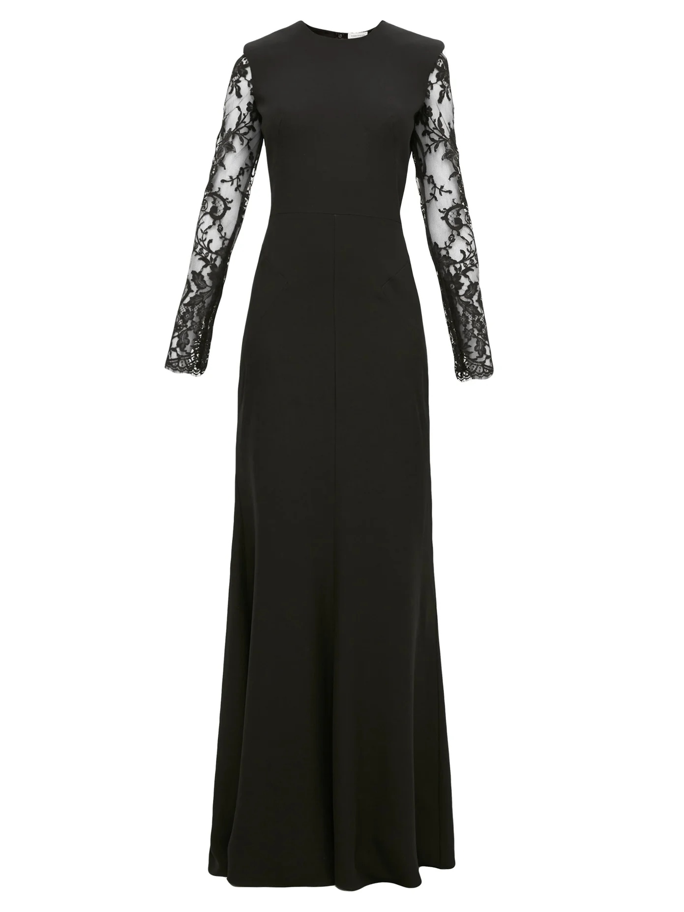 Lace-trimmed leaf-crepe gown - 1