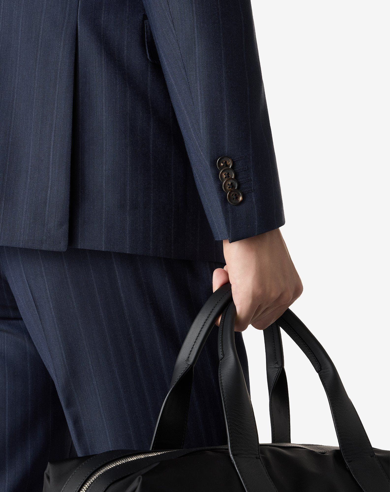 Navy blue pin striped wool suit - 6