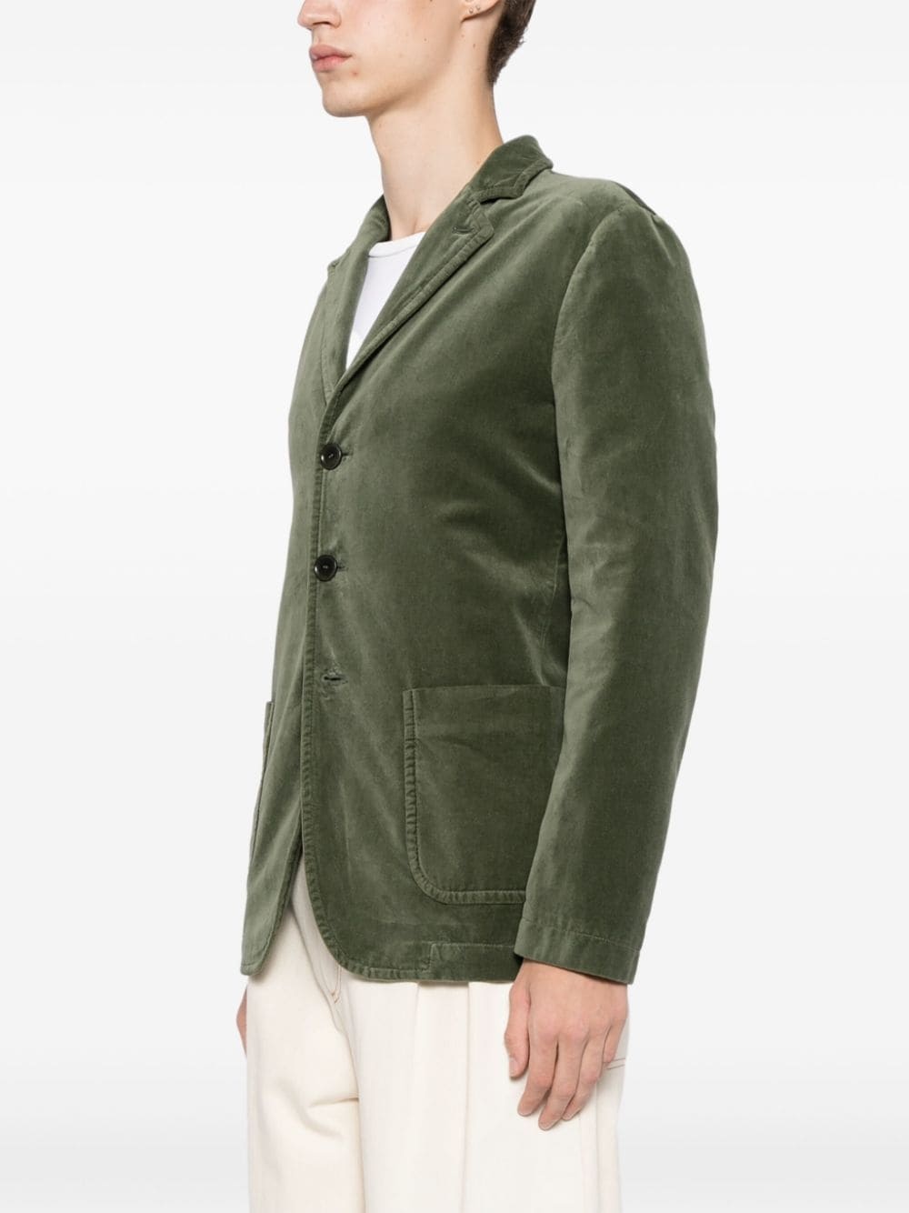 velvet single-breasted blazer - 3