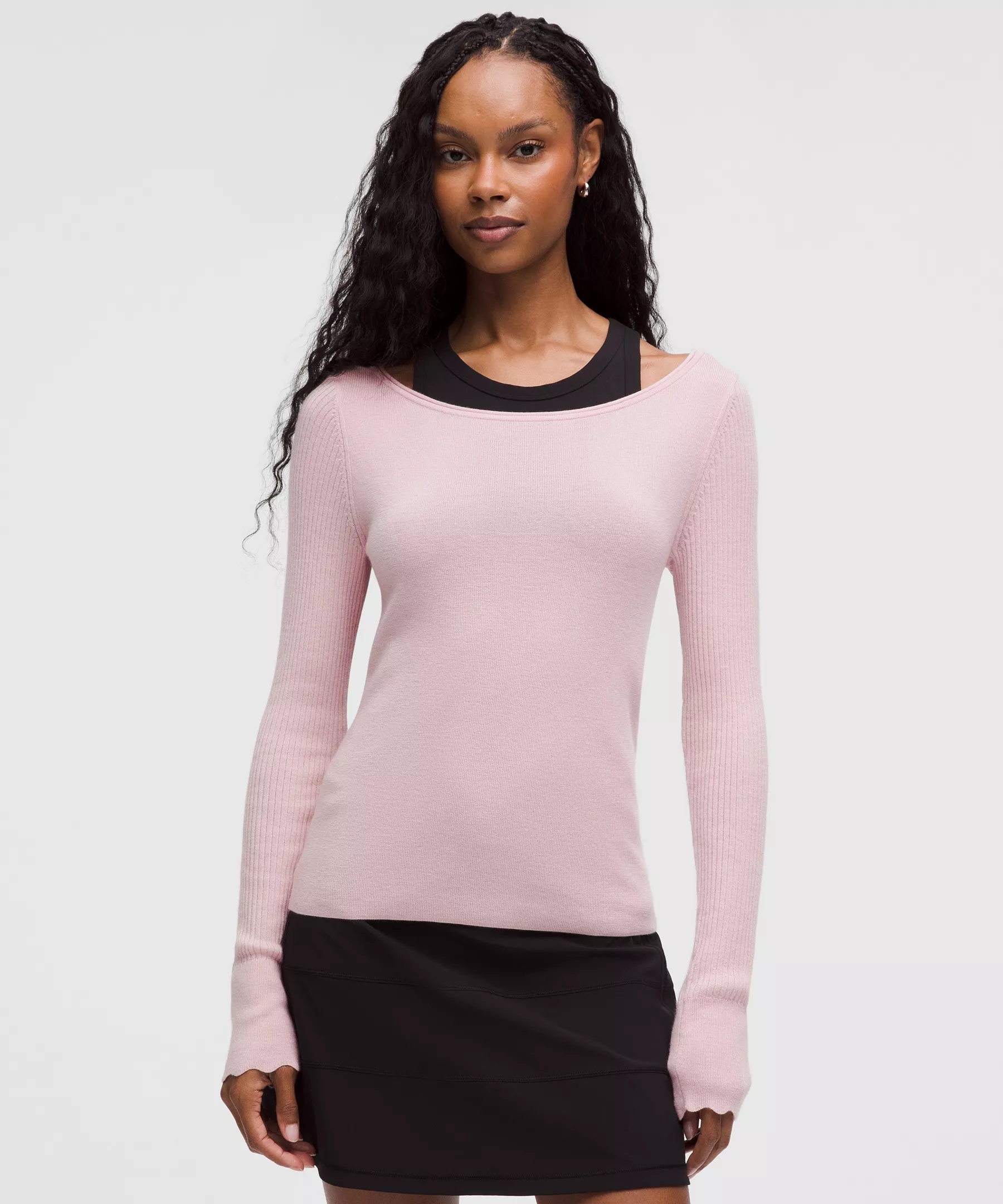 Cashmere Scalloped Cuff Crewneck - 1