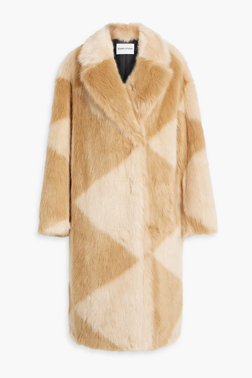 Genevieve checked plush coat - 1