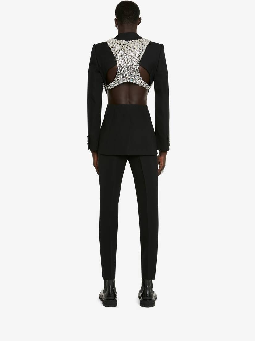 Men's Crystal Shard Harness Jacket in Black - 4