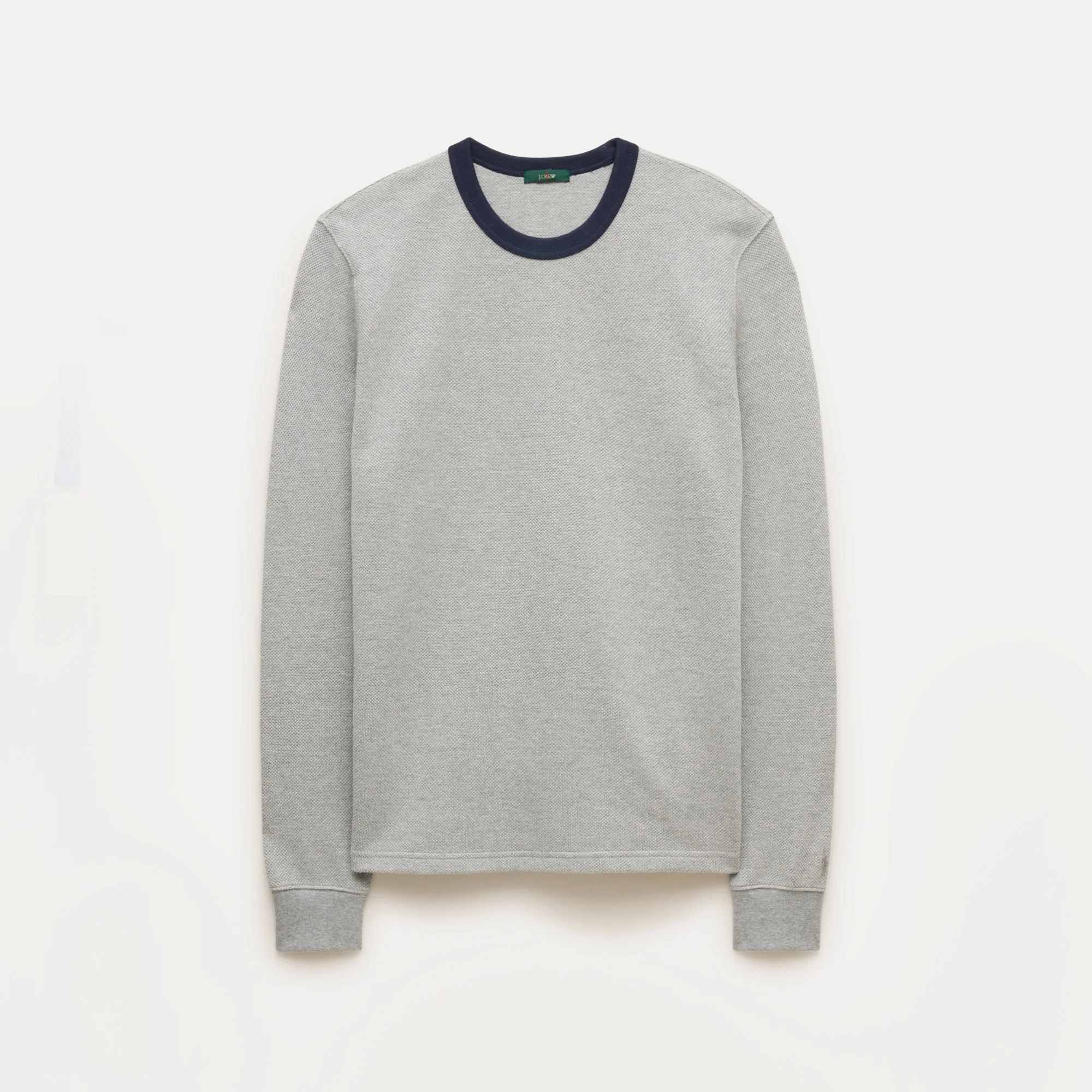 Long-sleeve macropiqué ringer T-shirt - 1