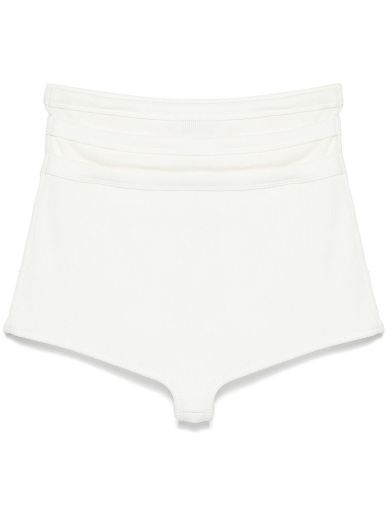 layered-effect mini shorts 1