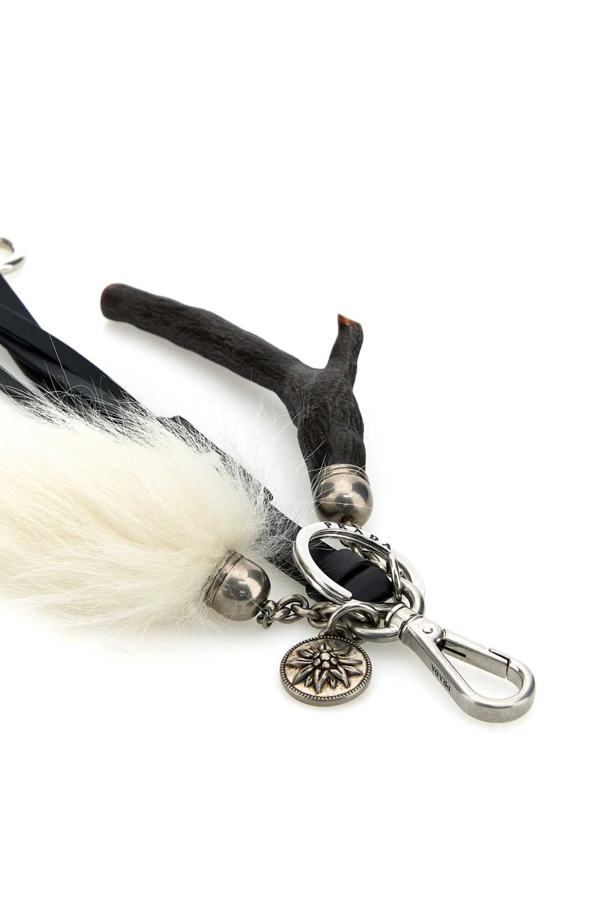 Prada Women Black Leather Key Ring - 3