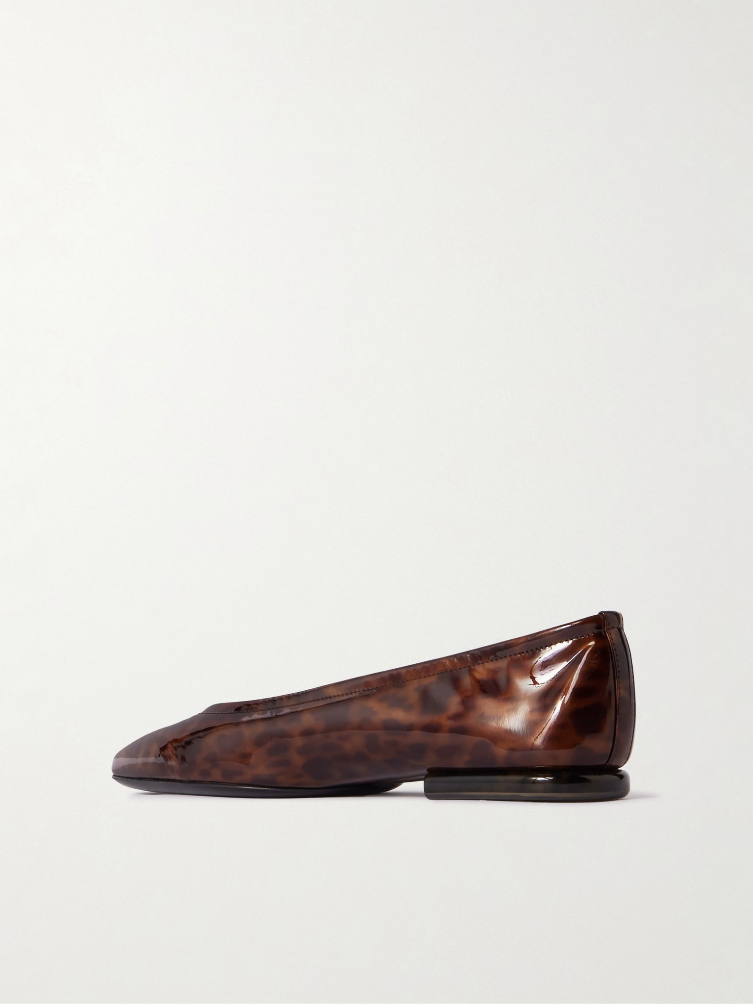 Primula leopard-print patent-leather ballet flats Dark brown - 3