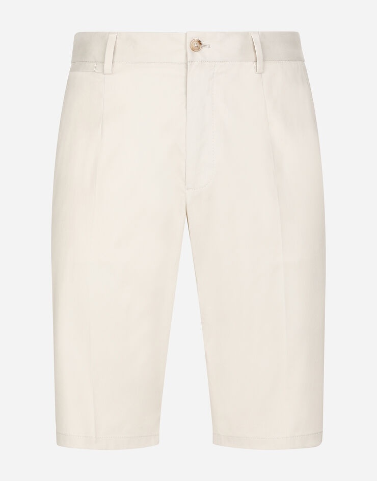 Stretch cotton shorts with DG patch - 1
