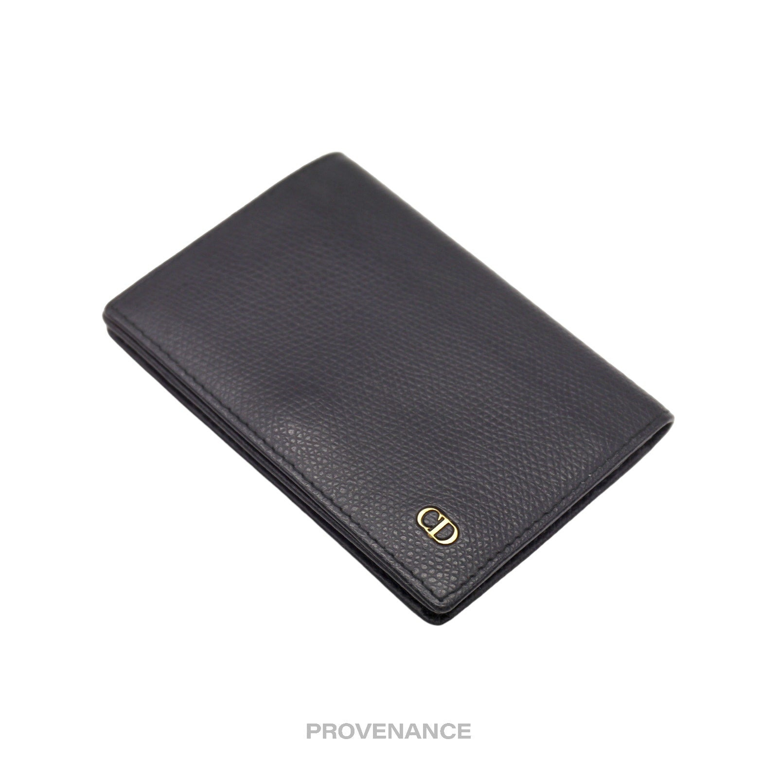 Christian Dior CD Card Wallet - Navy Grained Leather - 3