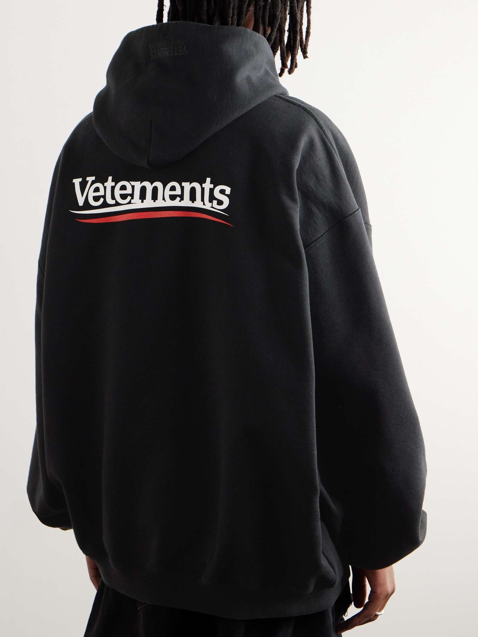 Oversized Logo-Print Cotton-Blend Jersey Hoodie - 3