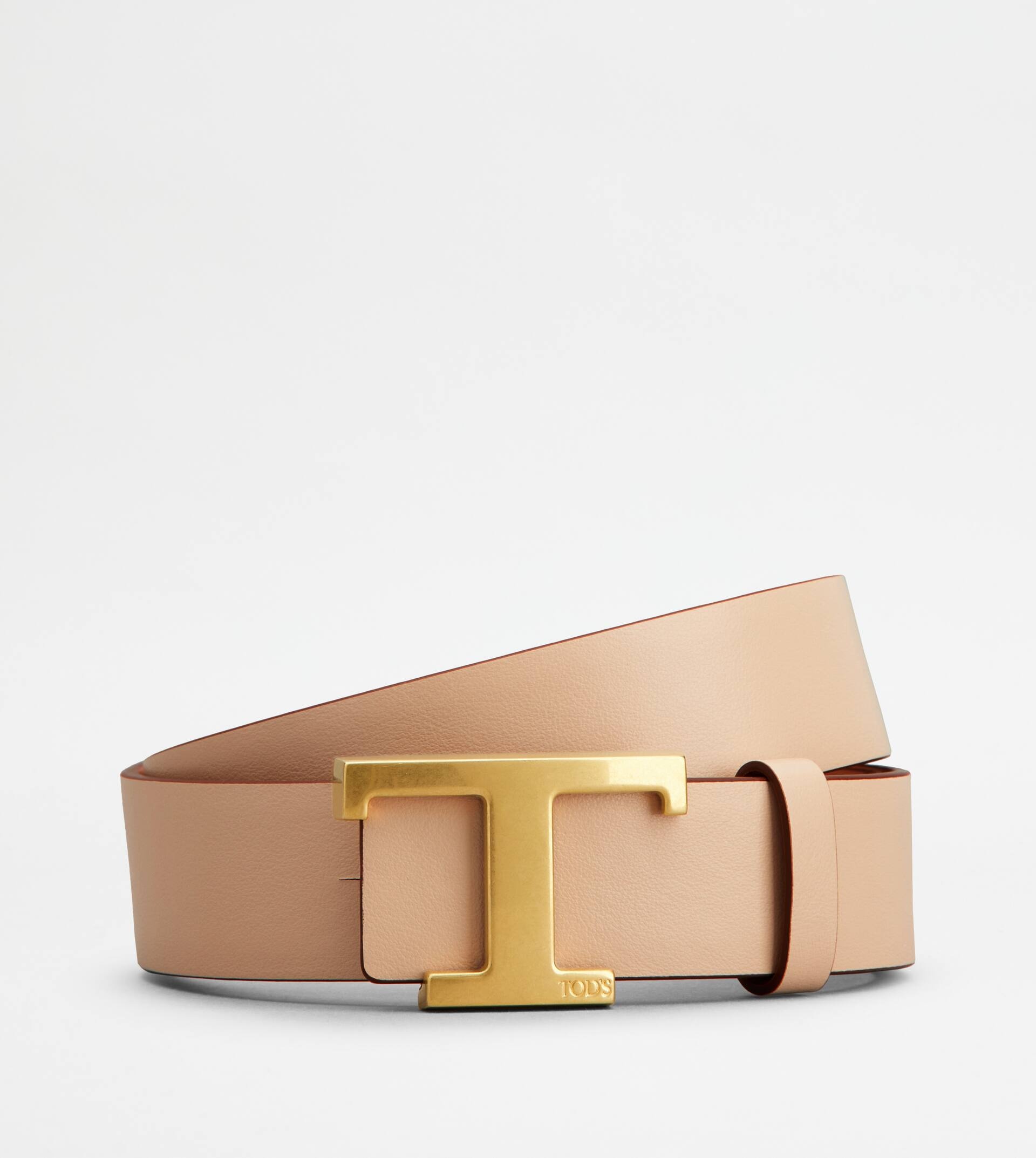 T TIMELESS REVERSIBLE BELT IN LEATHER - PINK - 2