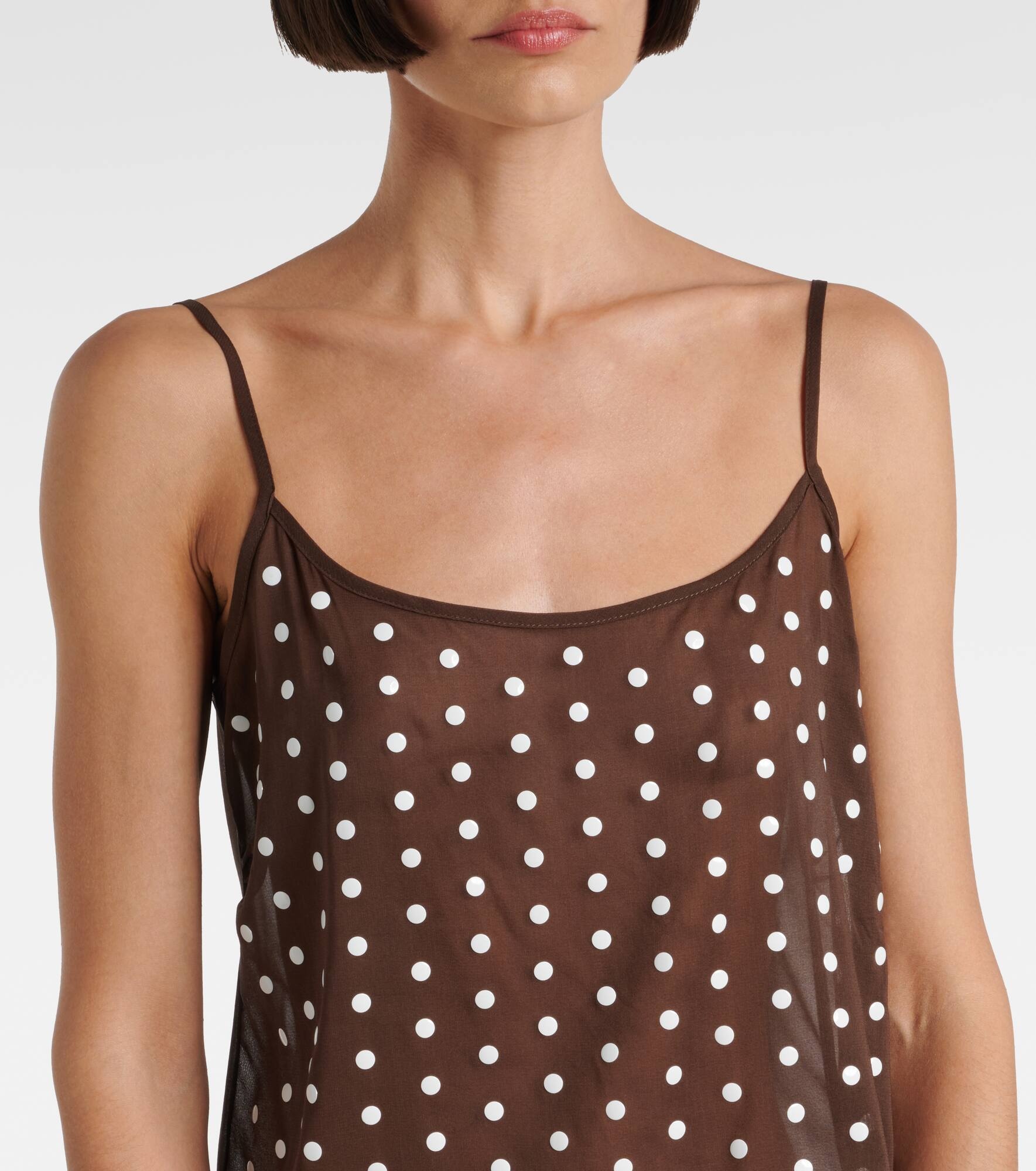 Polka-dot silk-blend tank top - 4