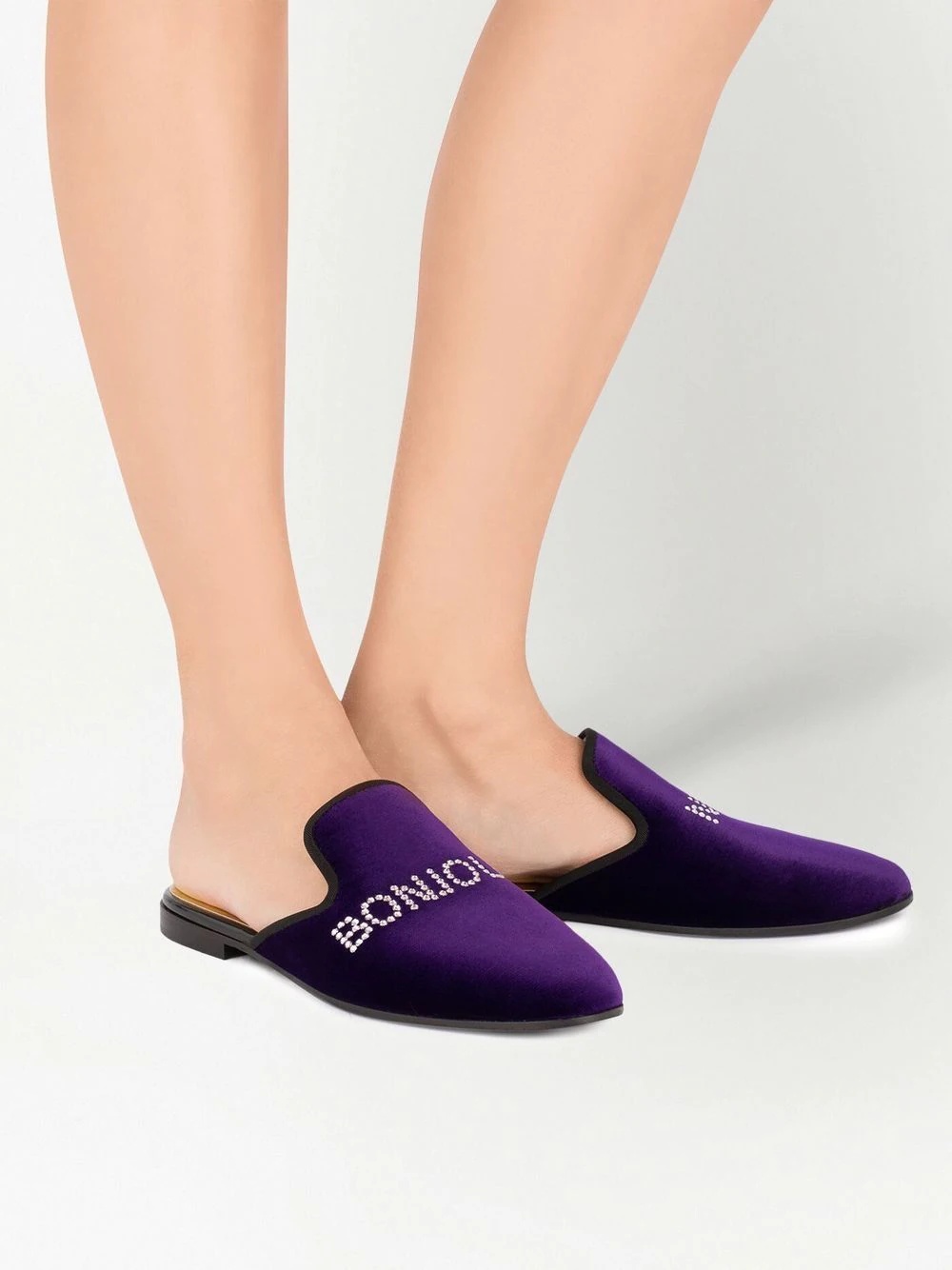 Bonjour Nuit velvet loafers - 4
