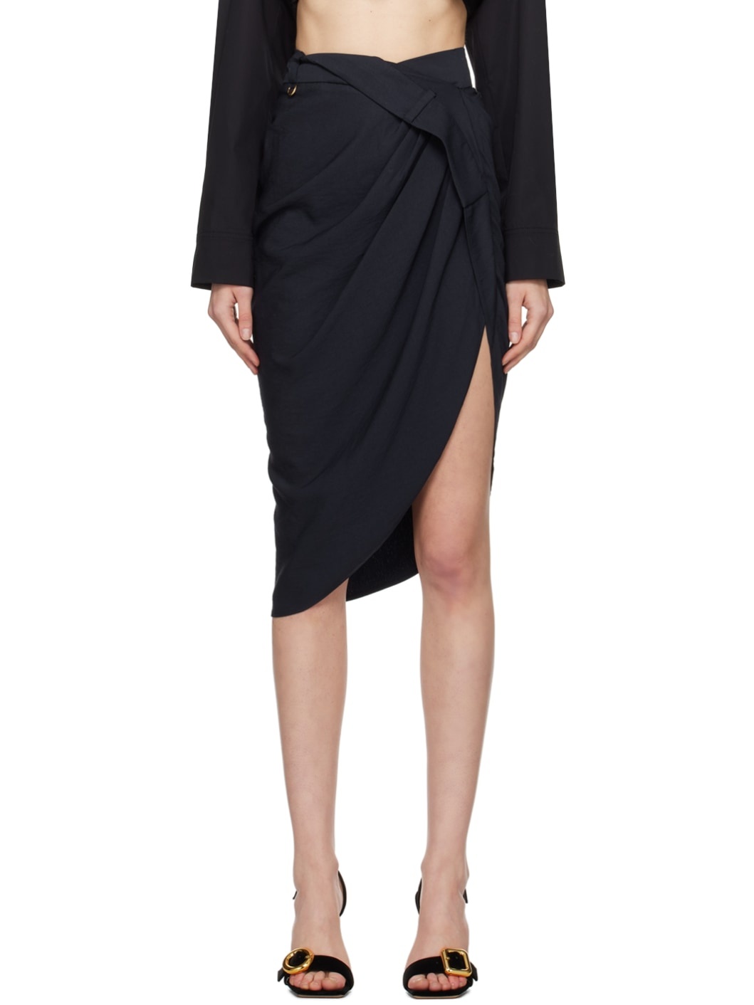 Navy 'La Jupe Saudade' Midi Skirt - 1