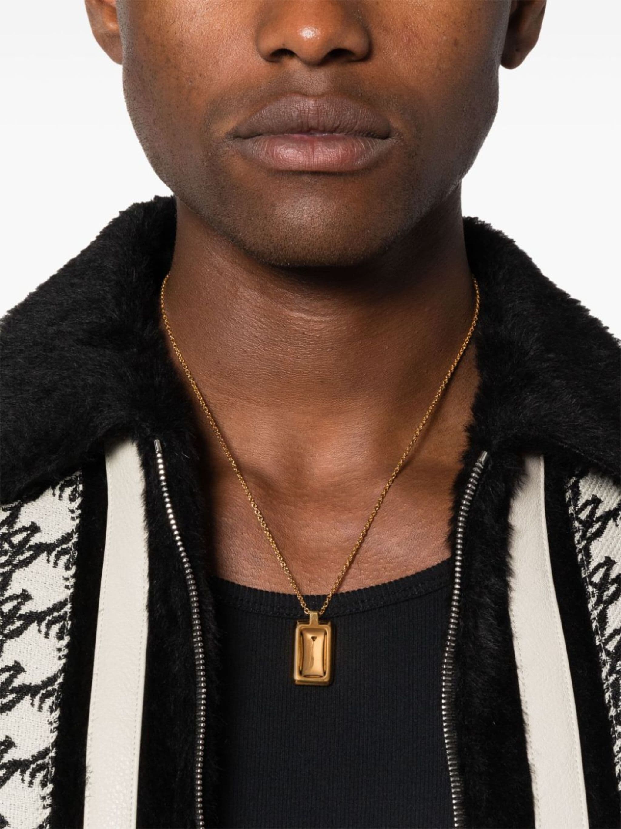 logo-engraved pendant necklace - 2