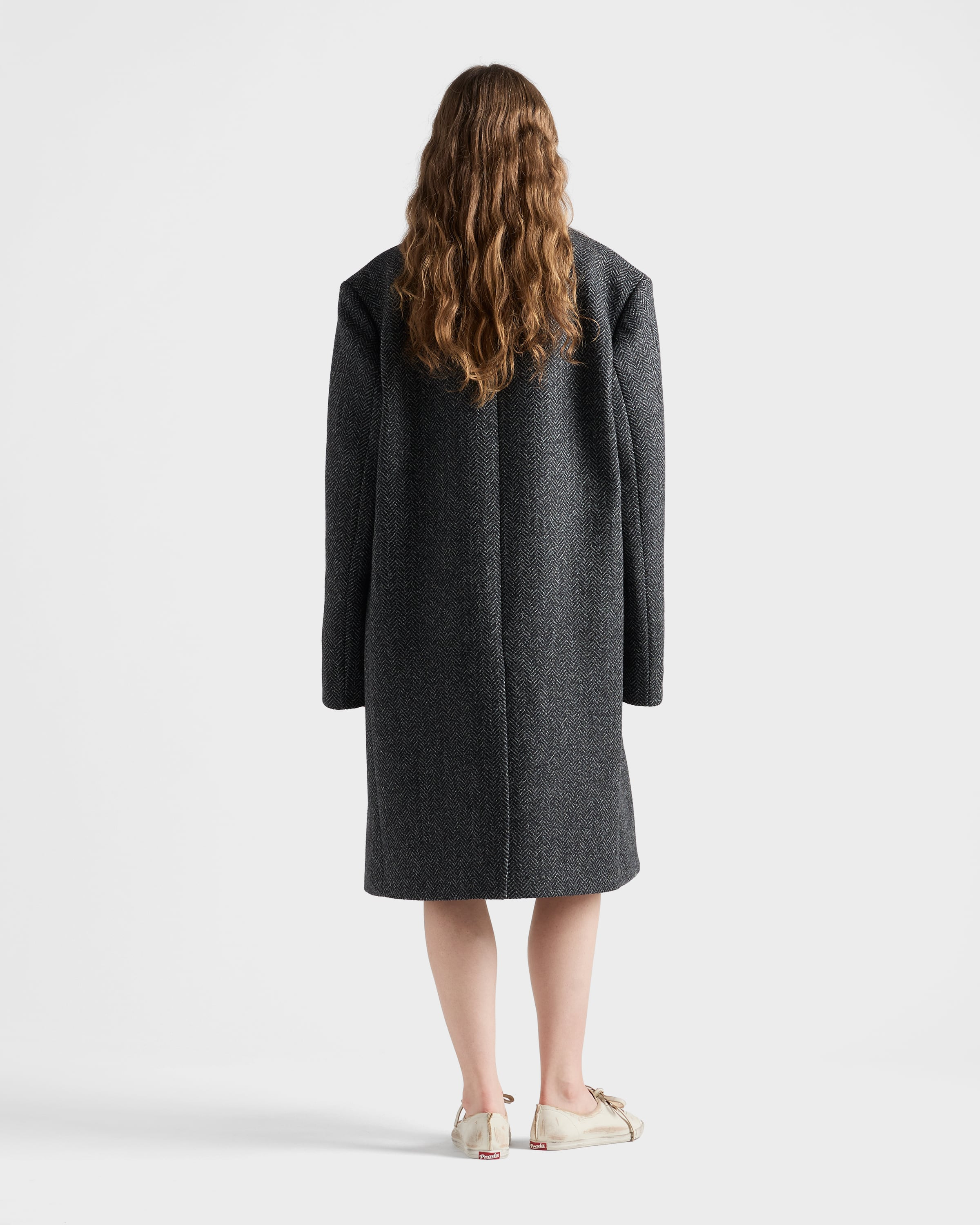 Single-breasted chevron wool jacket - 5