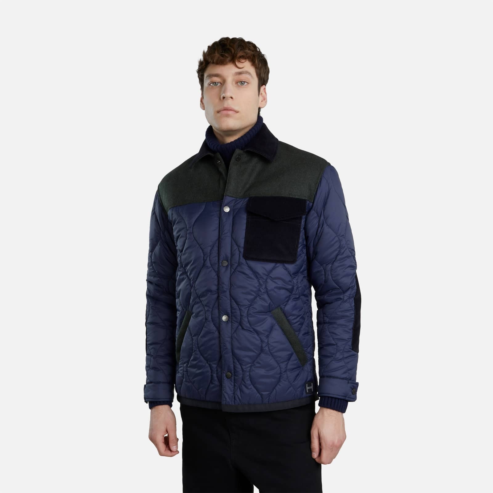 Quilted Shirt Jacket Blue - 4
