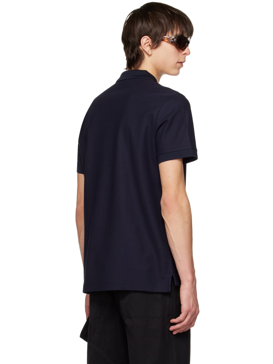 Navy Embroidered Polo - 3