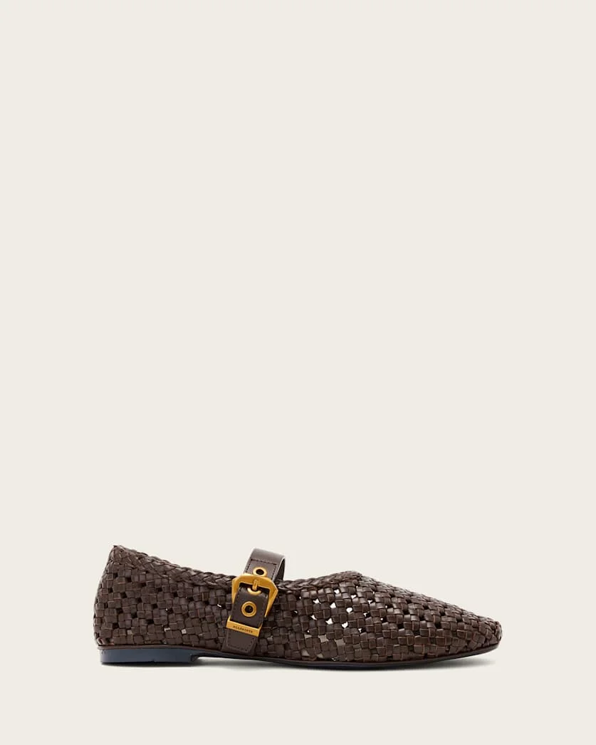 SABINE WOVEN LEATHER FLATS - 1