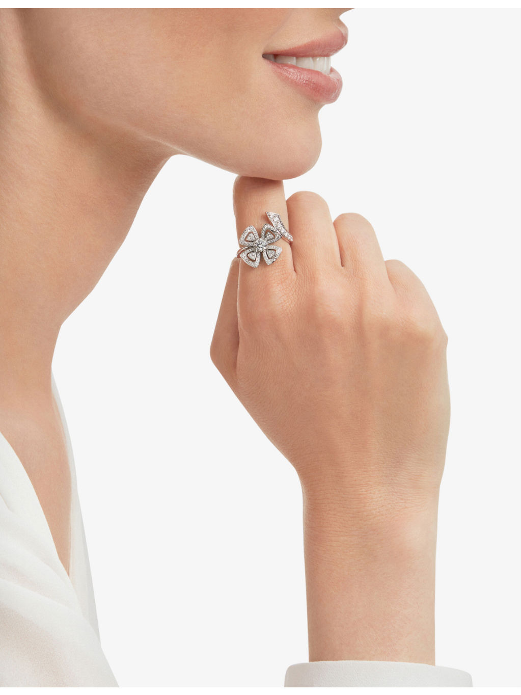 Fiorever 18ct white-gold and 0.67ct brilliant-cut diamond ring - 3