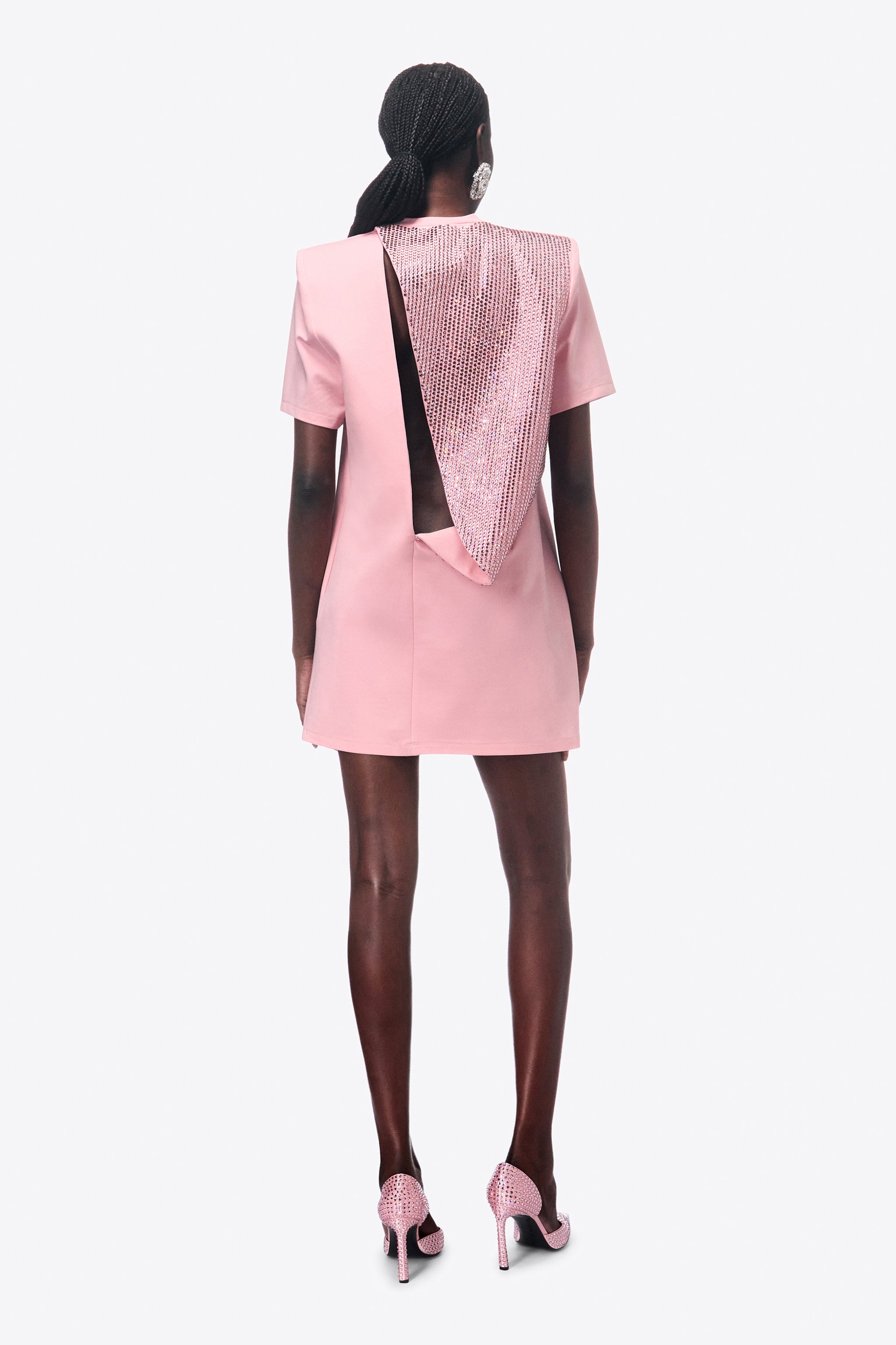 CRYSTAL EMBELLISHED SLIT T-SHIRT DRESS - 5