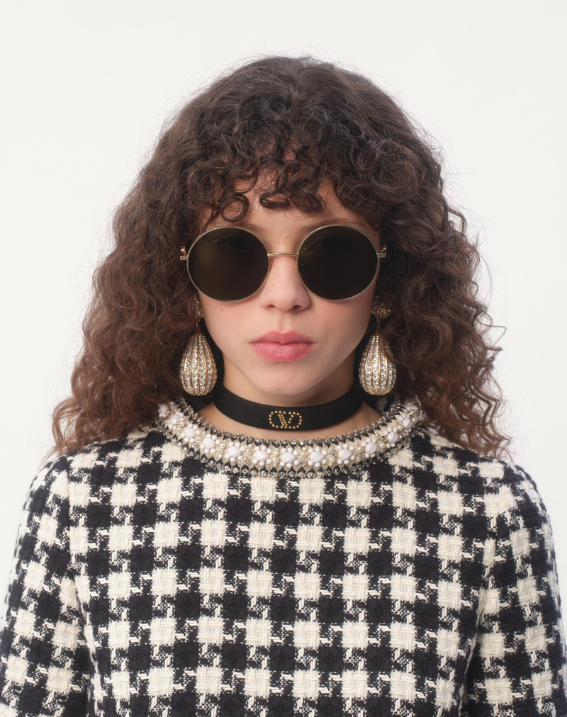 Valentino VALENTINO GARAVANI VLOGO SIGNATURE LEATHER AND METAL CHOKER outlook