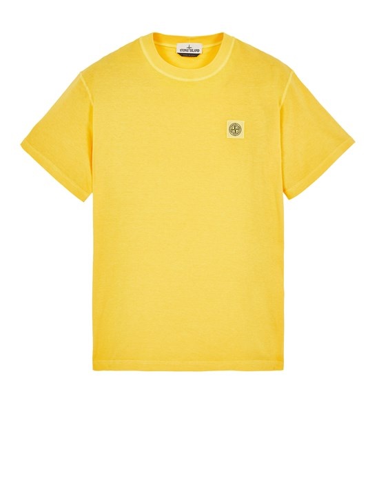 23757 GARMENT-DYED COTTON JERSEY 'FISSATO' TREATMENT YELLOW - 1