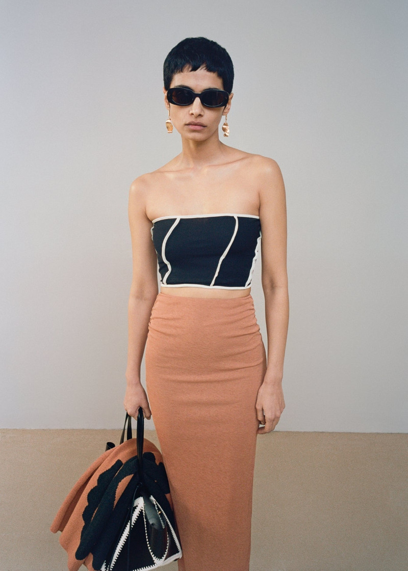 Patchwork Mesh-Jersey Tube Top 6