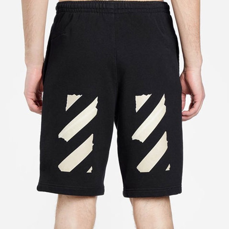 Off-White C/O Virgil Abloh Men'S Black Tape Arrows Sweatshorts OMCI006R20E300021048 - 4