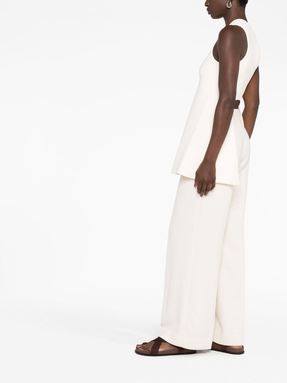 cropped-detail sleeveless blouse - 4