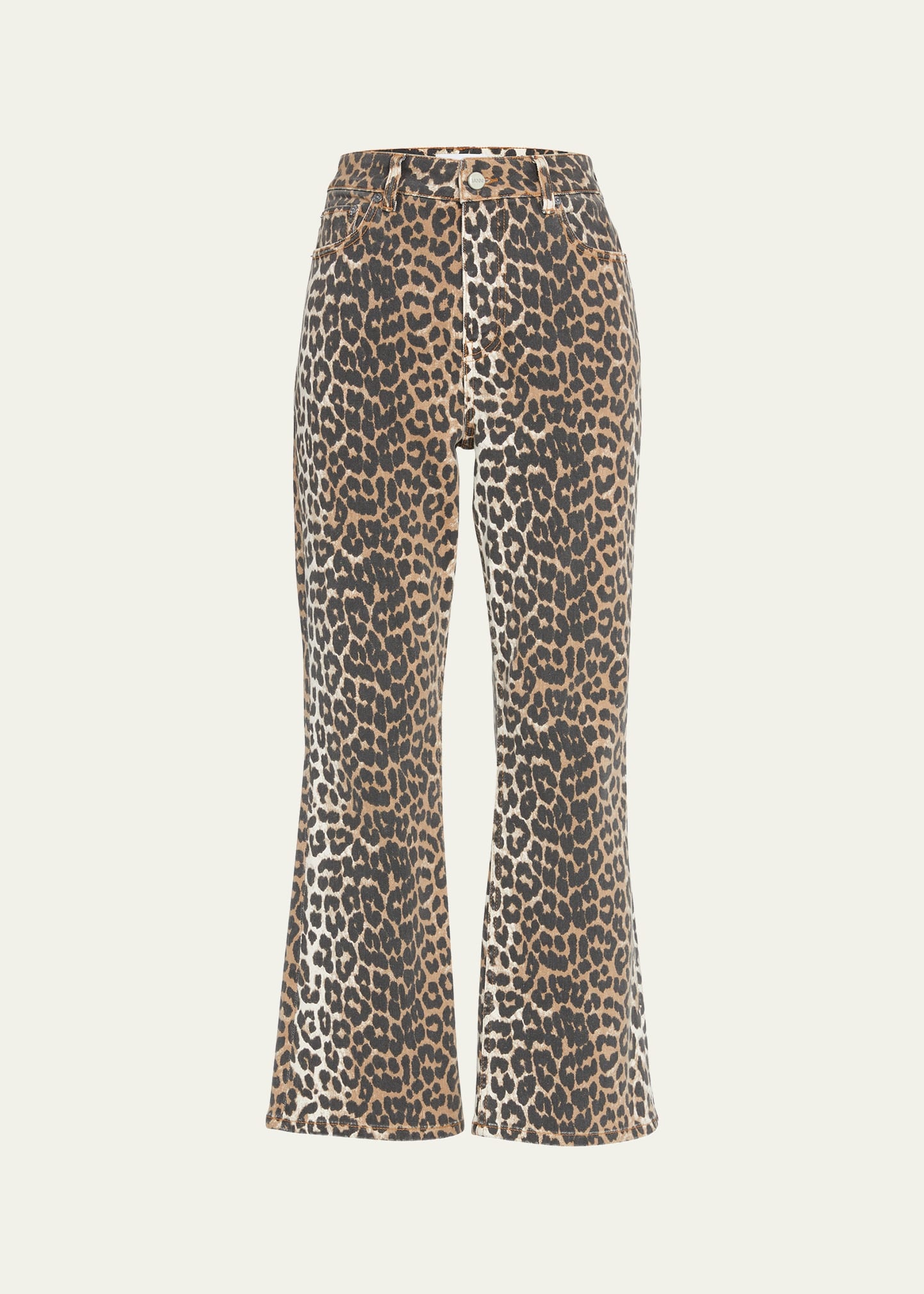 Betzy Leopard Cropped Bootcut Jeans - 1