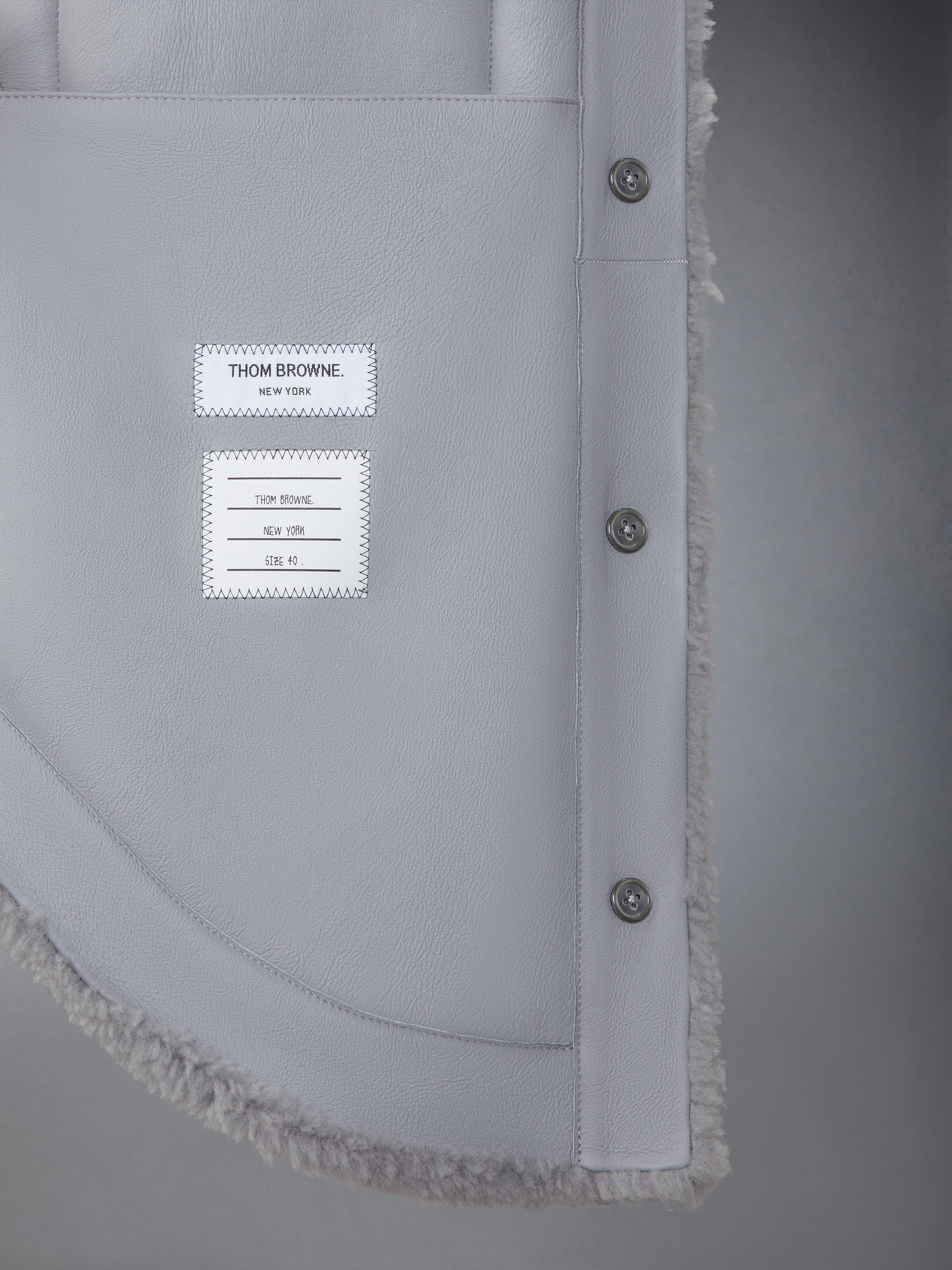 SUPERSIZED SHIRT JACKET W/ 4 BAR IN DYED SHEARLING - 7