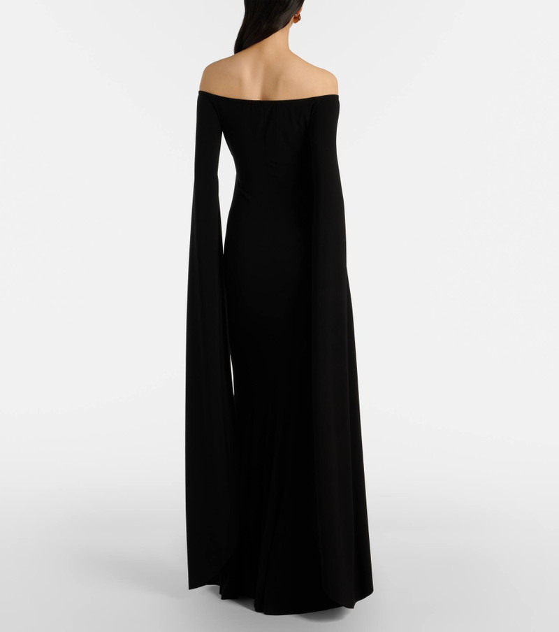 Draped off-shoulder jersey gown 3