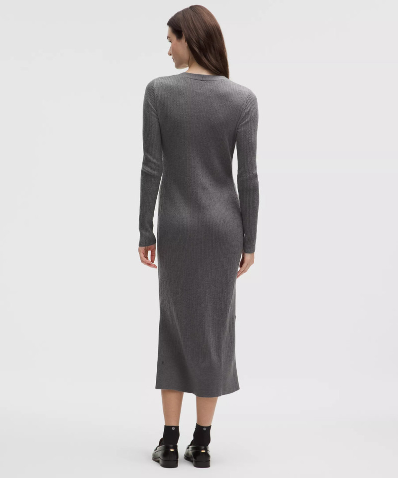 lululemon Micro Cable Merino-Blend Buttoned Midi Dress outlook