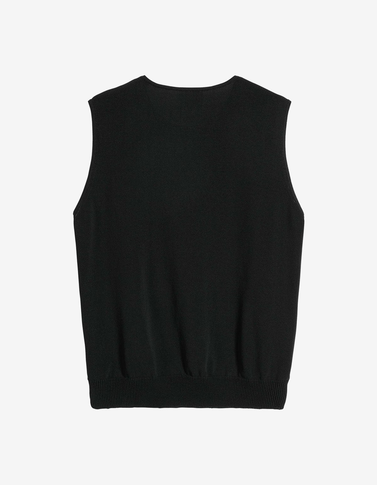 Y-3 Black Frayed Logo Knit Vest - 3
