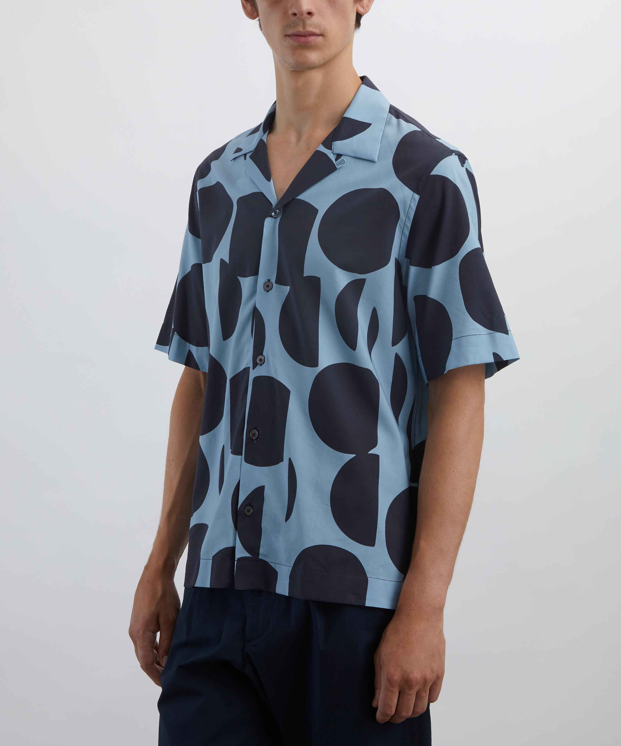 Blue Cut-Up Dots Short-Sleeve Shirt - 3