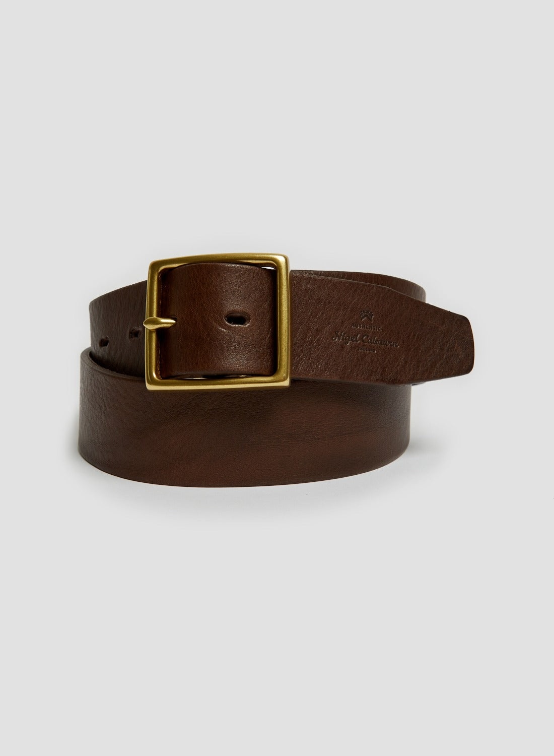 Window Buckle Belt In Brown Leather - 1