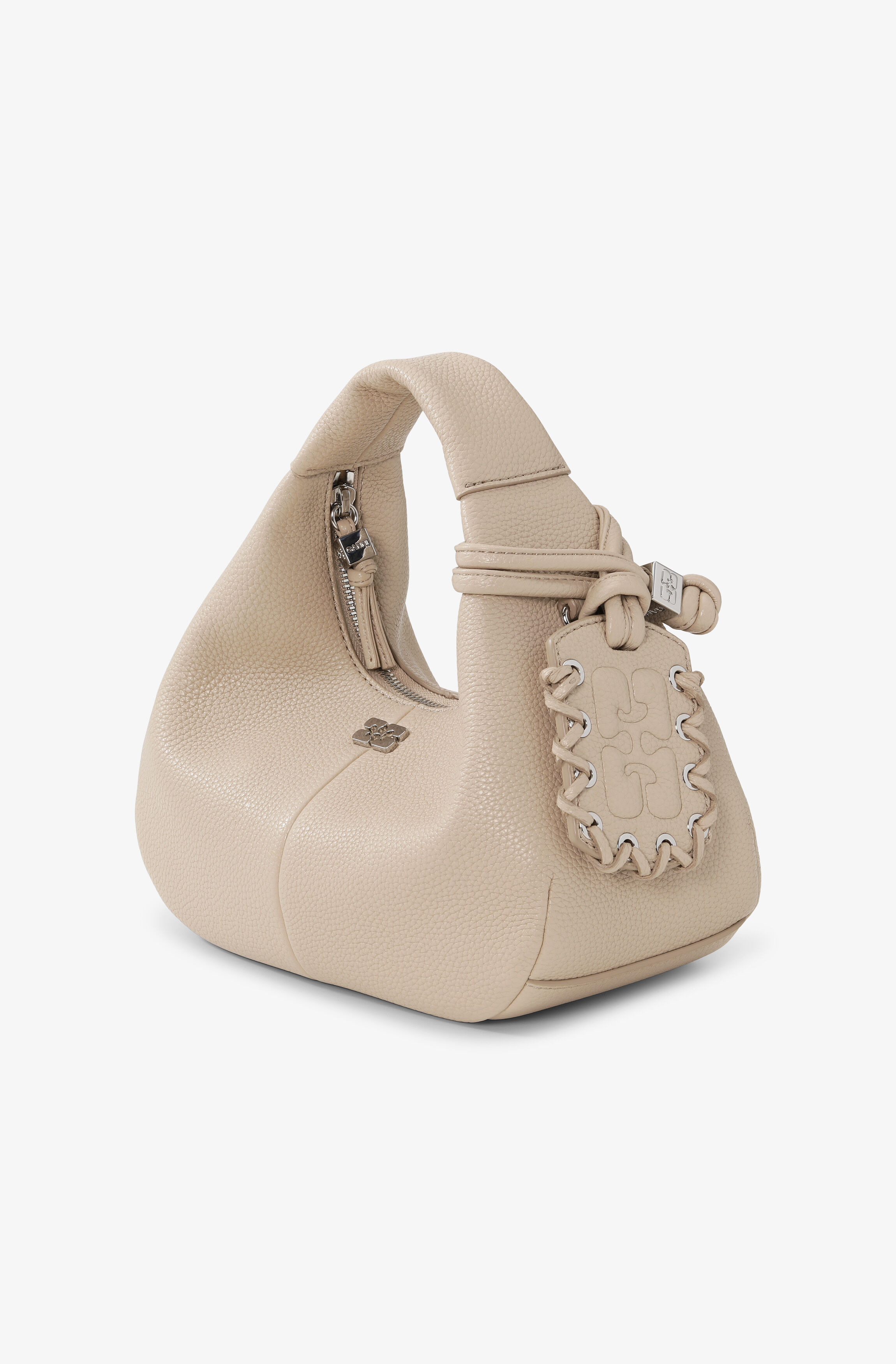 LIGHT GREY MINI HOBO BAG - 2