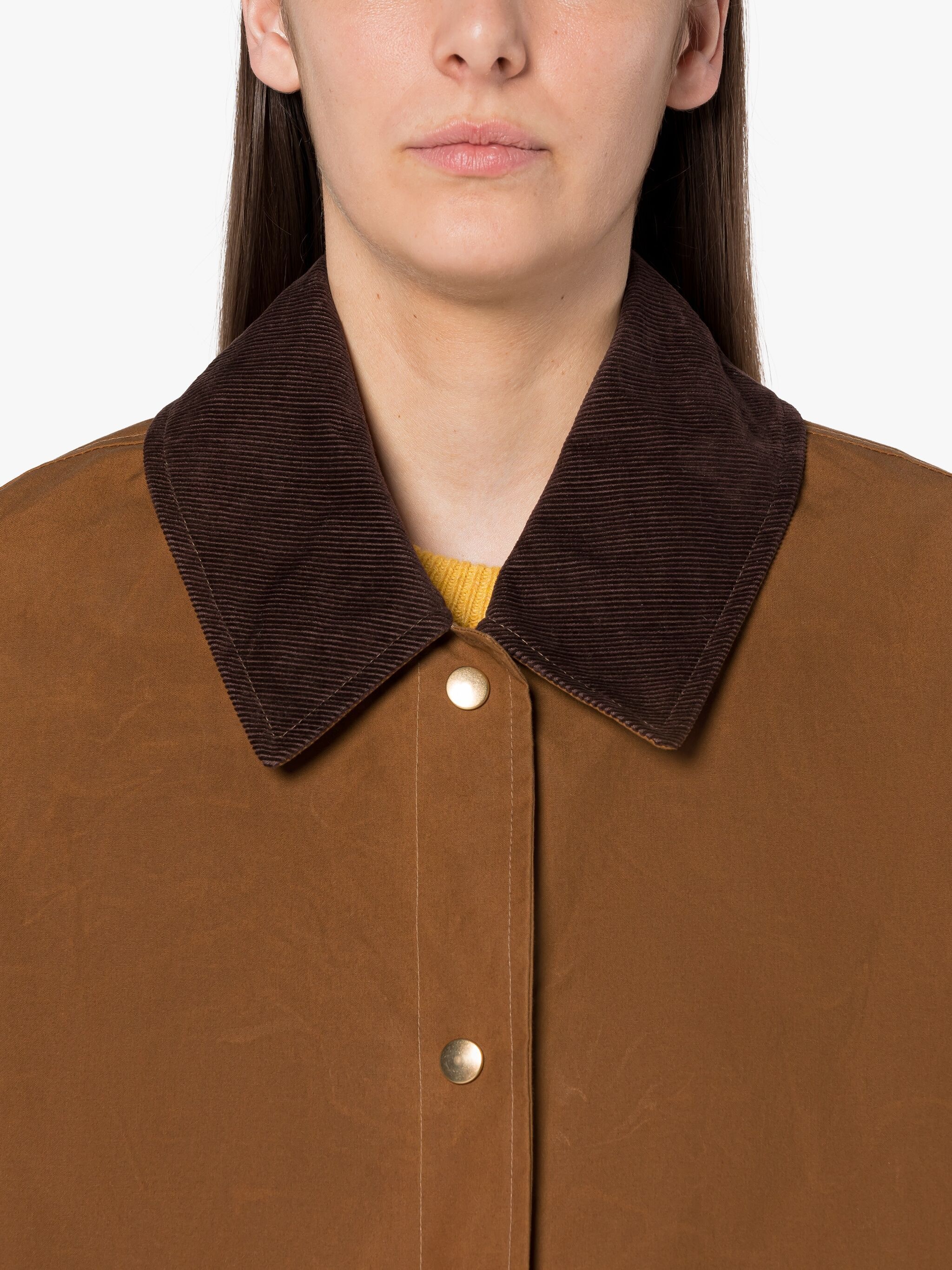 CORA BROWN WAXED COTTON FIELD COAT - 5