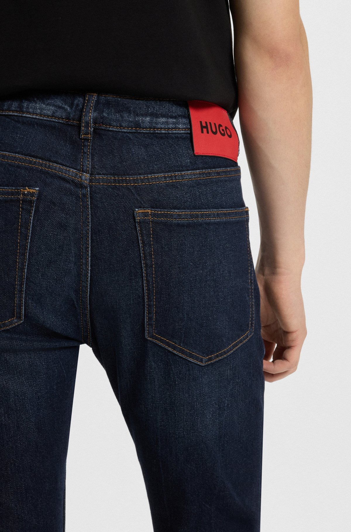 EXTRA-SLIM-FIT JEANS IN BLUE STRETCH DENIM - 5