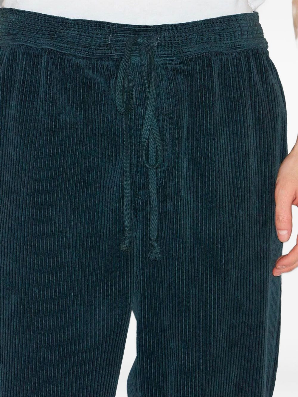 drawstring corduroy trousers - 4