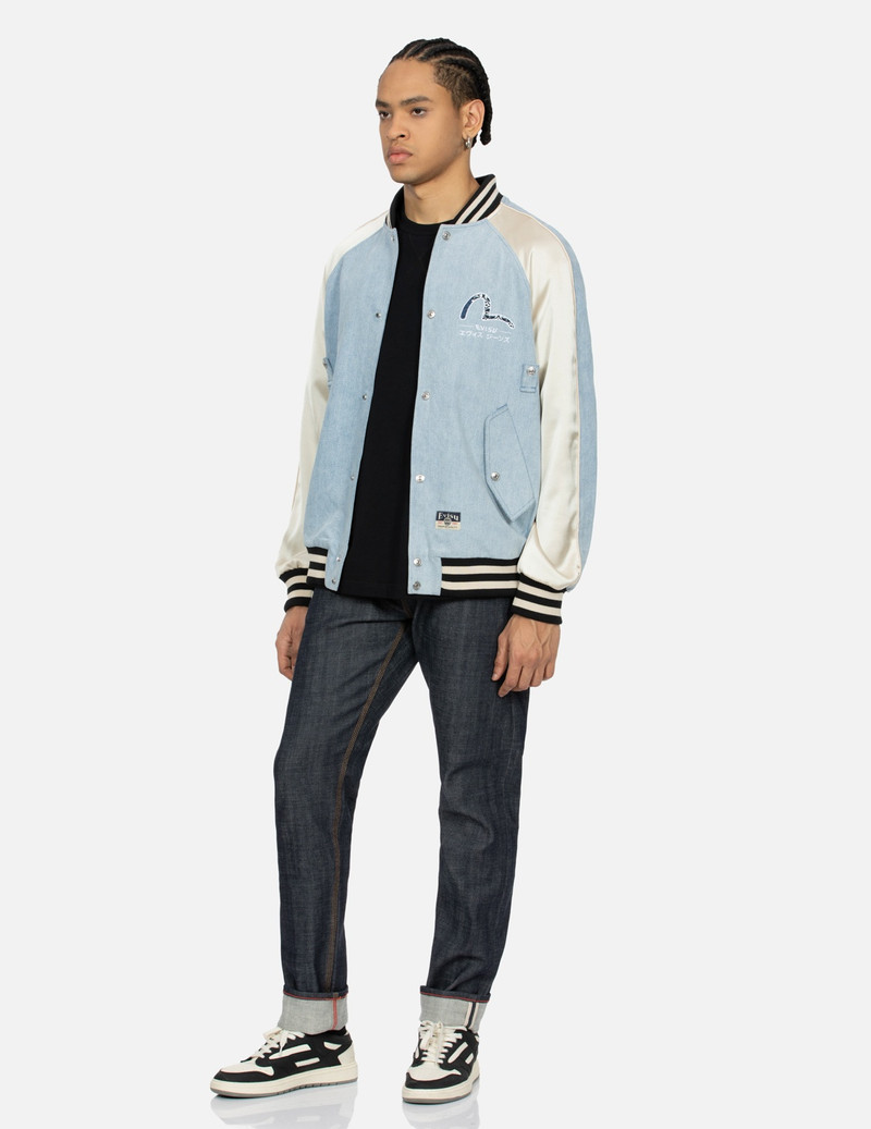 KAMON BROCADE APPLIQUÉ RELAX FIT DENIM SOUVENIR JACKET 4