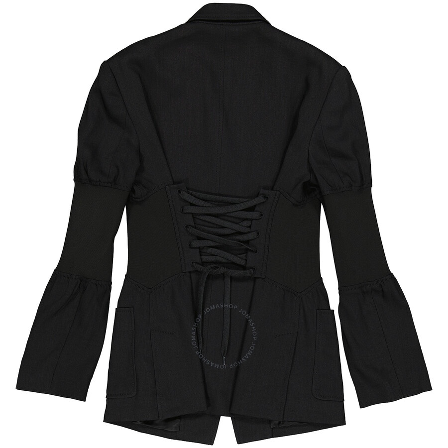 Burberry Ladies Black Technical Twill Reconstructed Blazer - 2