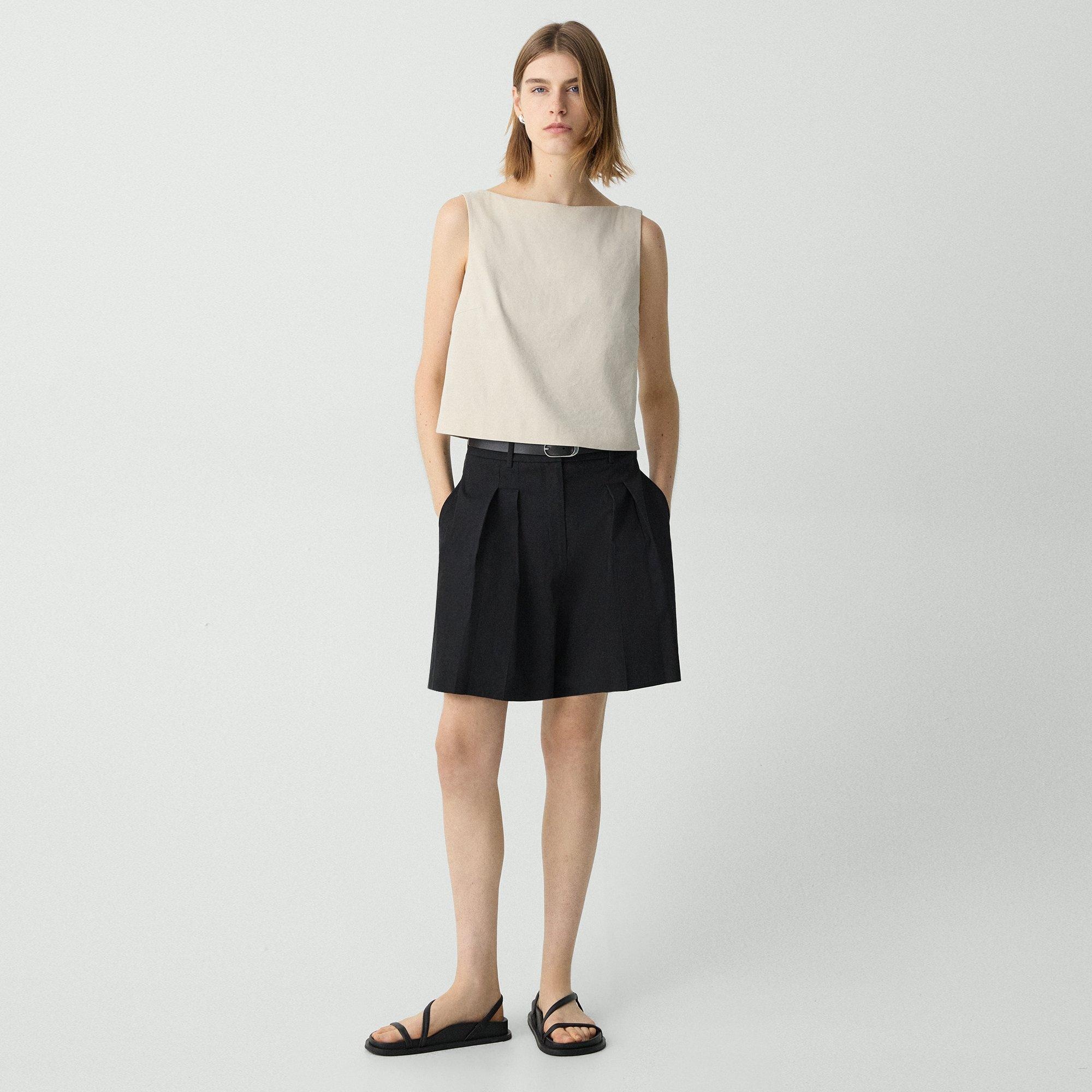Sleeveless Boatneck Top in Good Linen - 4