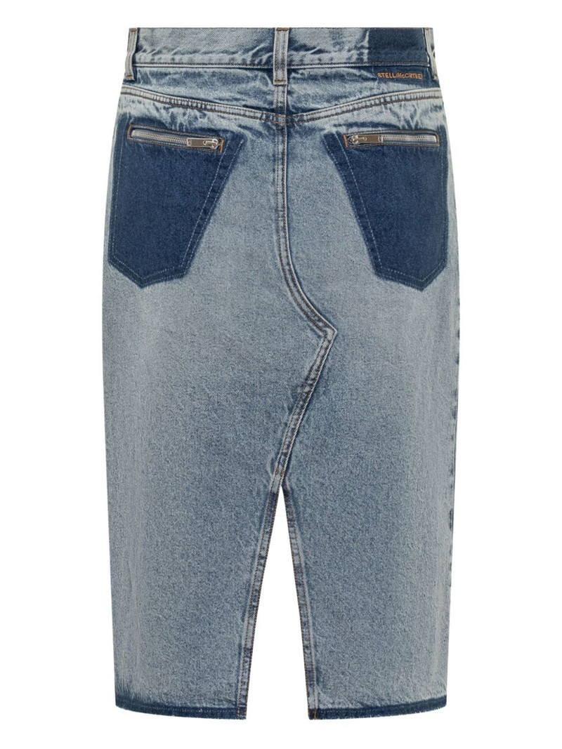 Stella McCartney asymmetrical denim skirt outlook
