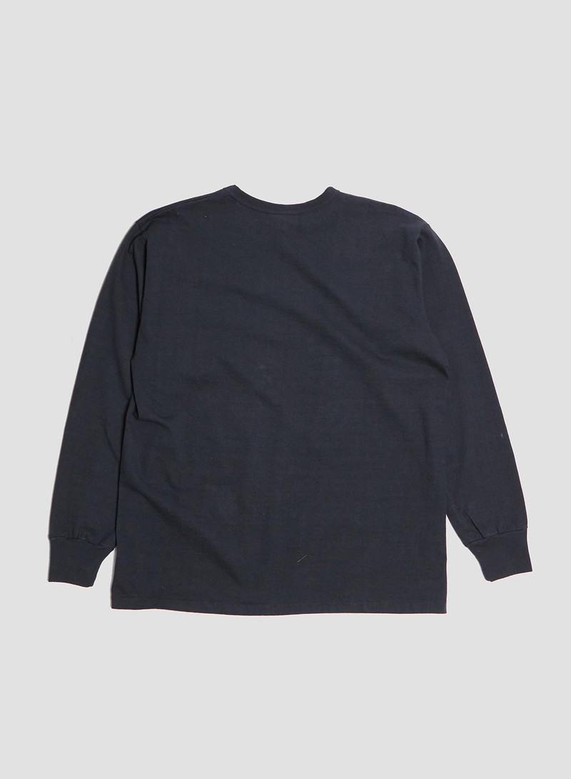 Allevol Heavy Duty Crew Neck Pocket Long Sleeve T-Shirt in Black 3