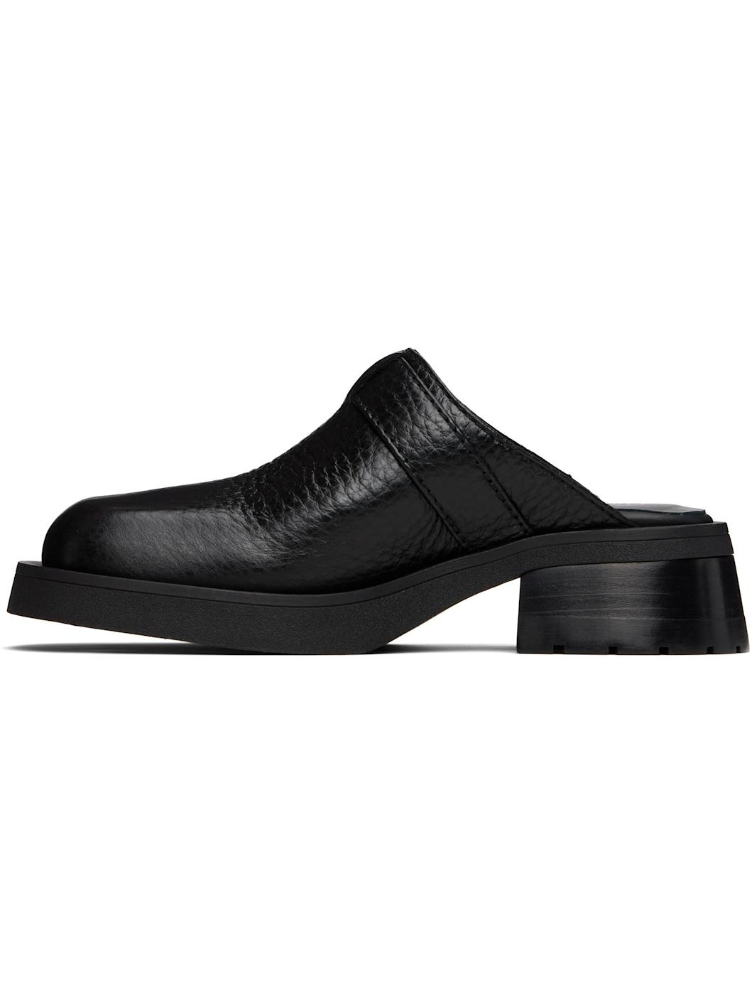 Black Aroa Buckled Mules - 3