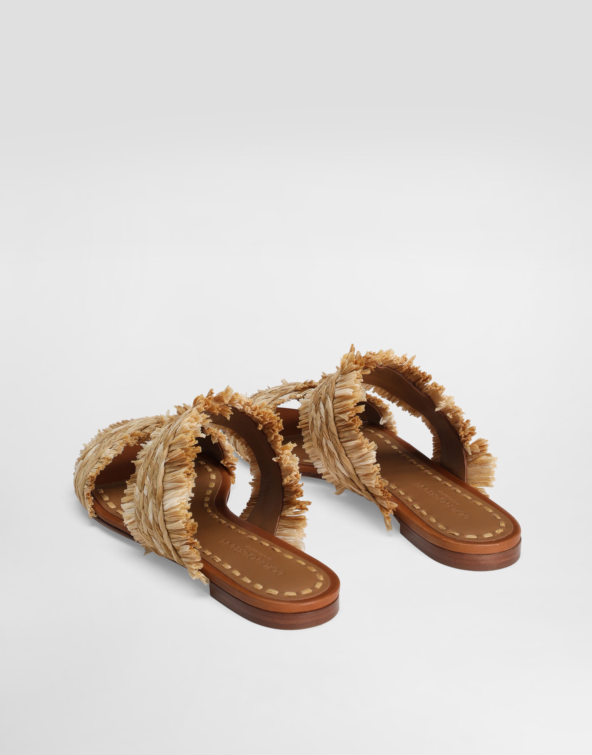 Rafia braided slipper with fringes - 3