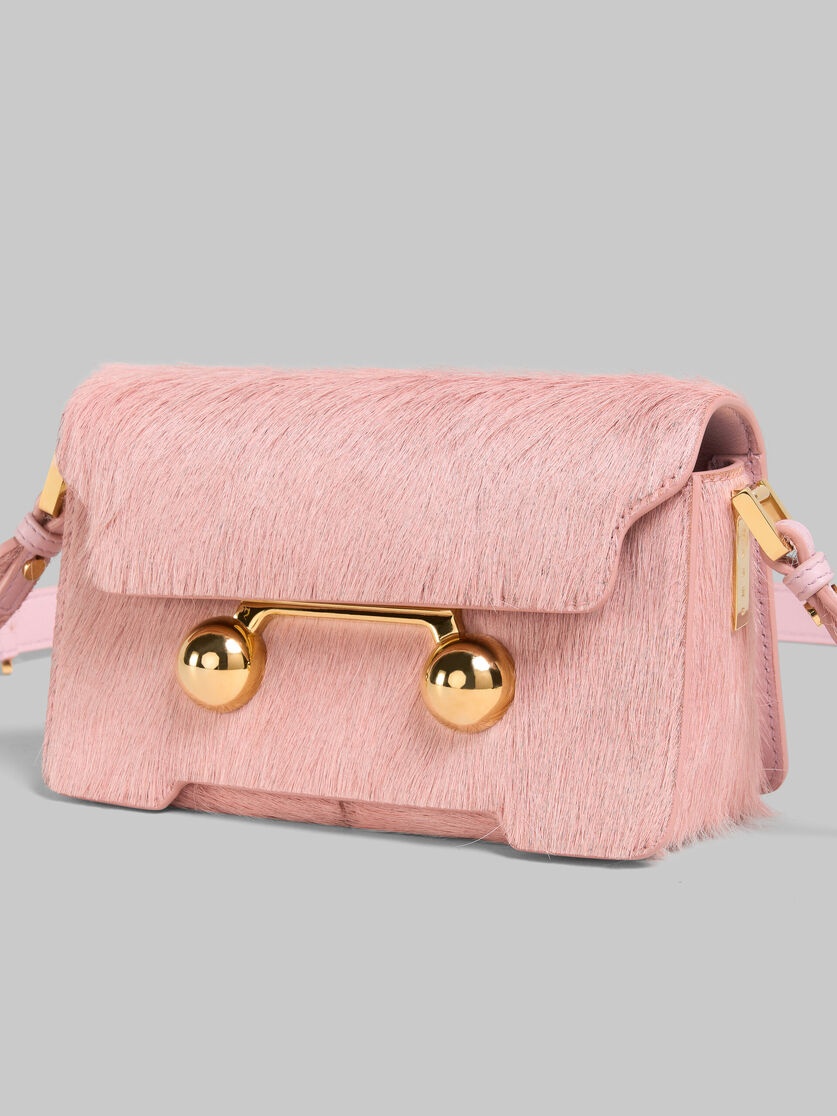 LIGHT PINK LONG HAIR CALFSKIN TRUNKAROO MINI SHOULDER BAG - 5